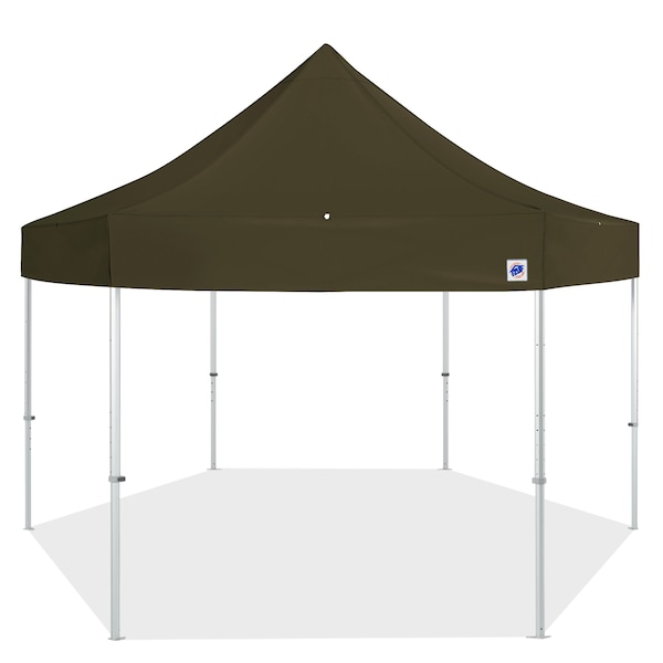 TAA Compliant HUB Shelter, 15' W x 15' L, Gray Aluminum Frame, OD Green Top